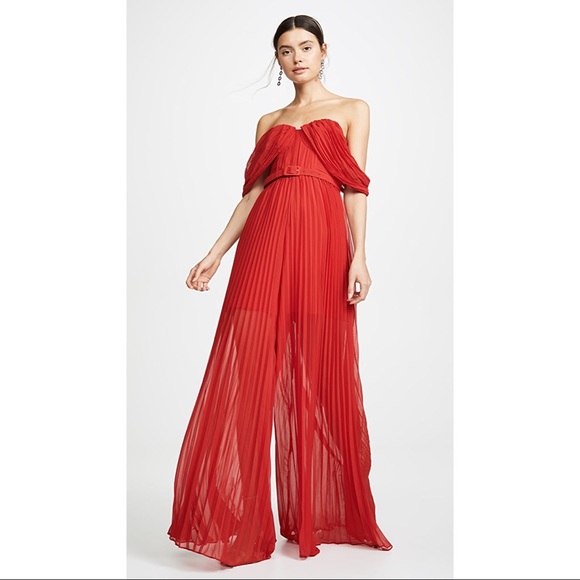 self portrait pleated jumpsuit